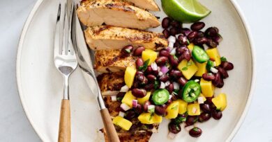 Grilled Chicken Mango Black Bean Salad (High Protein, High Fiber)